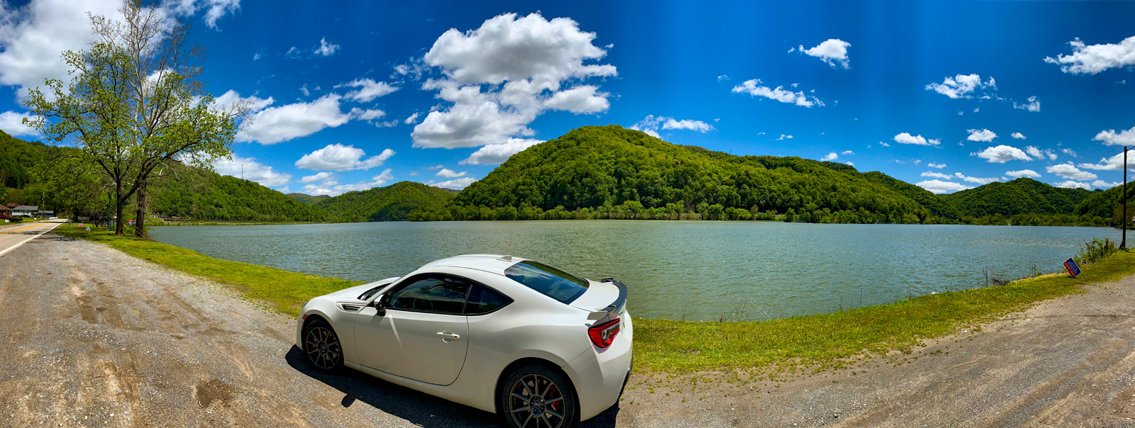 Panoramic view of the New River in Gauley Bridge West Virginia