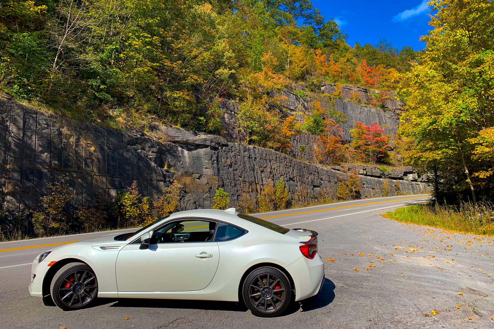 Beautiful fall foliage on top of Bolt Mountain in rural West Virginia
