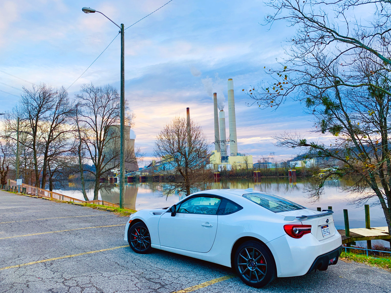Watching the sun go down on a cold winter day on the Kanawha River Poca West Virginia