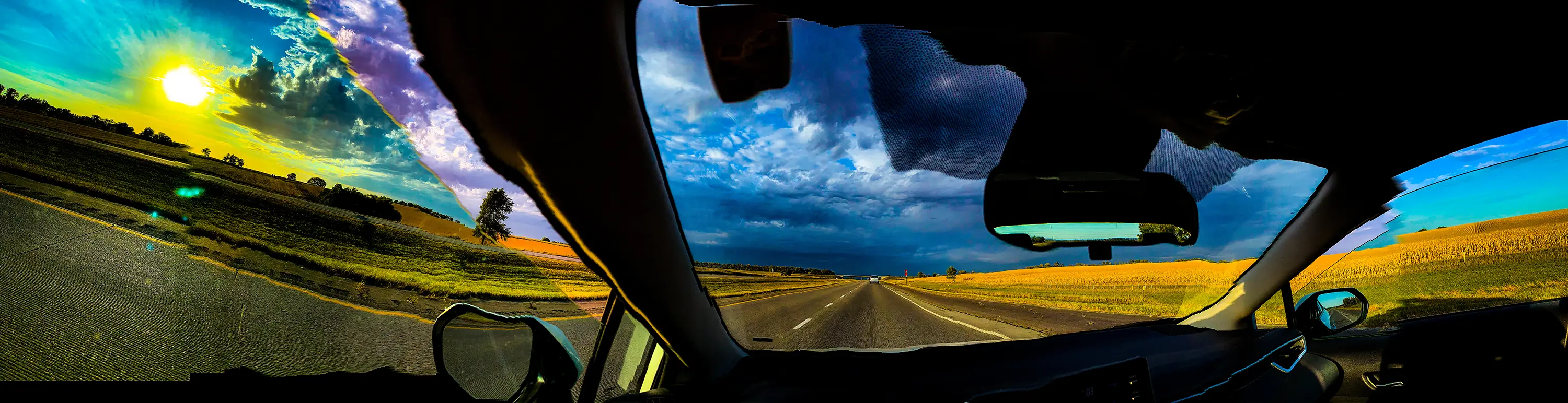 Driving Into a Crazy Storm Rural SD