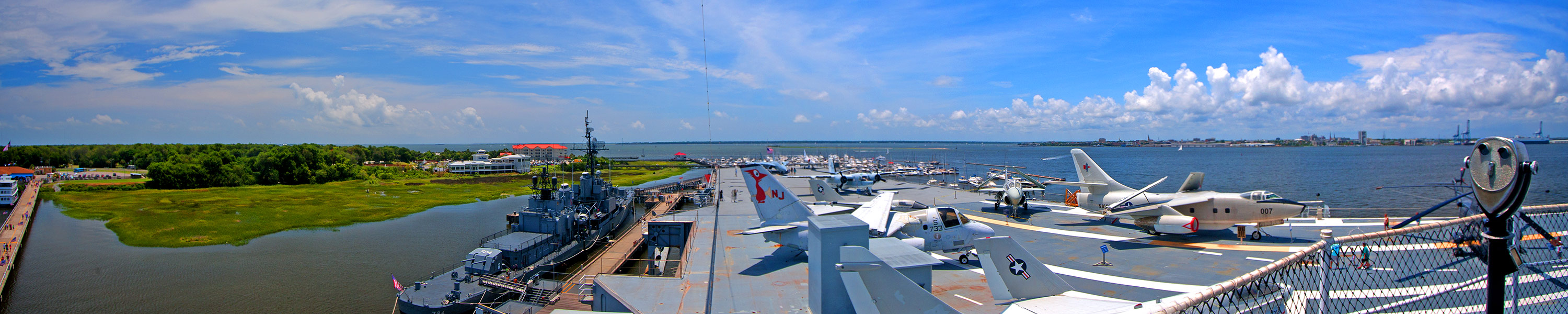 Charleston Harbor From USS Yorktown CV-10 Charleston SC - Panorama Photography | SeanRose.com
